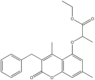 ethyl 2-(3-benzyl-4,7-dimethyl-2-oxochromen-5-yl)oxypropanoate Struktur