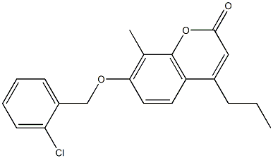 7-[(2-chlorophenyl)methoxy]-8-methyl-4-propylchromen-2-one Struktur