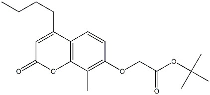 tert-butyl 2-(4-butyl-8-methyl-2-oxochromen-7-yl)oxyacetate Struktur