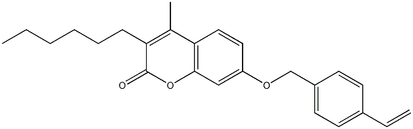 7-[(4-ethenylphenyl)methoxy]-3-hexyl-4-methylchromen-2-one Struktur