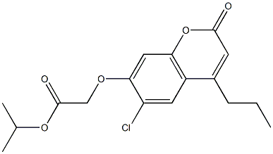 propan-2-yl 2-(6-chloro-2-oxo-4-propylchromen-7-yl)oxyacetate Struktur