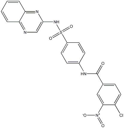 4-chloro-3-nitro-N-[4-(quinoxalin-2-ylsulfamoyl)phenyl]benzamide Struktur