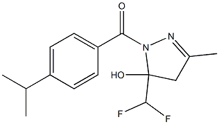 [5-(difluoromethyl)-5-hydroxy-3-methyl-4H-pyrazol-1-yl]-(4-propan-2-ylphenyl)methanone Struktur