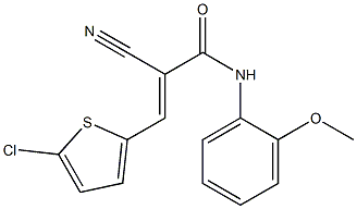 (E)-3-(5-chlorothiophen-2-yl)-2-cyano-N-(2-methoxyphenyl)prop-2-enamide Struktur