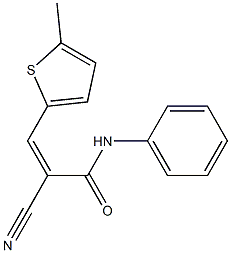 (Z)-2-cyano-3-(5-methylthiophen-2-yl)-N-phenylprop-2-enamide Struktur