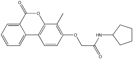 N-cyclopentyl-2-(4-methyl-6-oxobenzo[c]chromen-3-yl)oxyacetamide Struktur