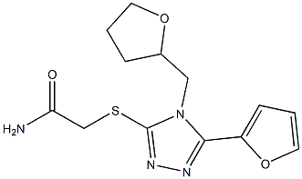 2-[[5-(furan-2-yl)-4-(oxolan-2-ylmethyl)-1,2,4-triazol-3-yl]sulfanyl]acetamide Struktur