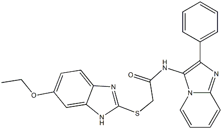 2-[(6-ethoxy-1H-benzimidazol-2-yl)sulfanyl]-N-(2-phenylimidazo[1,2-a]pyridin-3-yl)acetamide Struktur