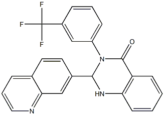 2-quinolin-7-yl-3-[3-(trifluoromethyl)phenyl]-1,2-dihydroquinazolin-4-one Struktur