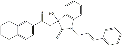 3-hydroxy-3-[2-oxo-2-(5,6,7,8-tetrahydronaphthalen-2-yl)ethyl]-1-[(E)-3-phenylprop-2-enyl]indol-2-one Struktur