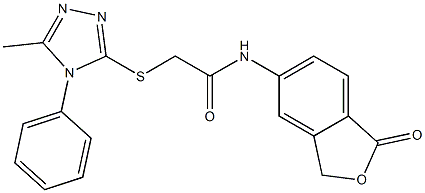 2-[(5-methyl-4-phenyl-1,2,4-triazol-3-yl)sulfanyl]-N-(1-oxo-3H-2-benzofuran-5-yl)acetamide Struktur