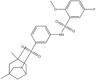 5-fluoro-2-methoxy-N-[3-[(3,3,5-trimethyl-7-azabicyclo[3.2.1]octan-7-yl)sulfonyl]phenyl]benzenesulfonamide Struktur