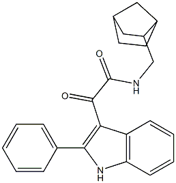 N-(3-bicyclo[2.2.1]heptanylmethyl)-2-oxo-2-(2-phenyl-1H-indol-3-yl)acetamide Struktur