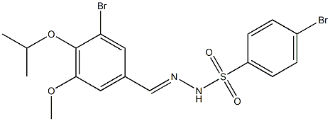 4-bromo-N-[(E)-(3-bromo-5-methoxy-4-propan-2-yloxyphenyl)methylideneamino]benzenesulfonamide Struktur