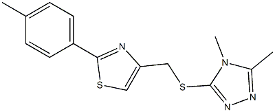 4-[(4,5-dimethyl-1,2,4-triazol-3-yl)sulfanylmethyl]-2-(4-methylphenyl)-1,3-thiazole Struktur