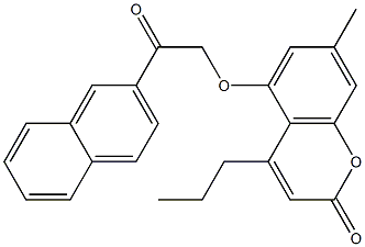 7-methyl-5-(2-naphthalen-2-yl-2-oxoethoxy)-4-propylchromen-2-one Struktur