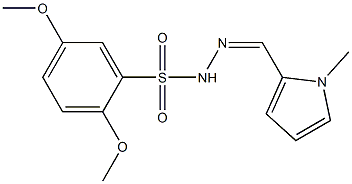 2,5-dimethoxy-N-[(Z)-(1-methylpyrrol-2-yl)methylideneamino]benzenesulfonamide Struktur