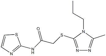 2-[(5-methyl-4-propyl-1,2,4-triazol-3-yl)sulfanyl]-N-(1,3-thiazol-2-yl)acetamide Struktur