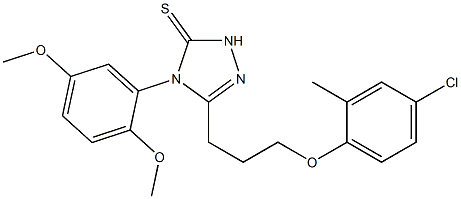 3-[3-(4-chloro-2-methylphenoxy)propyl]-4-(2,5-dimethoxyphenyl)-1H-1,2,4-triazole-5-thione Struktur