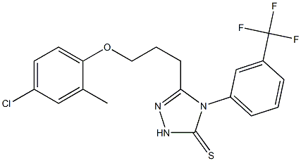 3-[3-(4-chloro-2-methylphenoxy)propyl]-4-[3-(trifluoromethyl)phenyl]-1H-1,2,4-triazole-5-thione Struktur