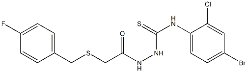 1-(4-bromo-2-chlorophenyl)-3-[[2-[(4-fluorophenyl)methylsulfanyl]acetyl]amino]thiourea Struktur