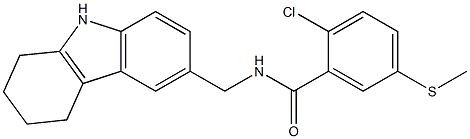 2-chloro-5-methylsulfanyl-N-(6,7,8,9-tetrahydro-5H-carbazol-3-ylmethyl)benzamide Struktur