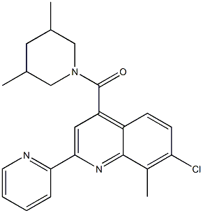 (7-chloro-8-methyl-2-pyridin-2-ylquinolin-4-yl)-(3,5-dimethylpiperidin-1-yl)methanone Struktur