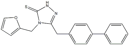 4-(furan-2-ylmethyl)-3-[(4-phenylphenyl)methyl]-1H-1,2,4-triazole-5-thione Struktur