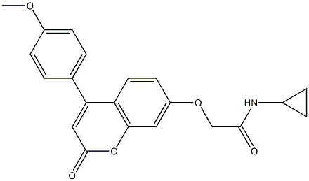 N-cyclopropyl-2-[4-(4-methoxyphenyl)-2-oxochromen-7-yl]oxyacetamide Struktur