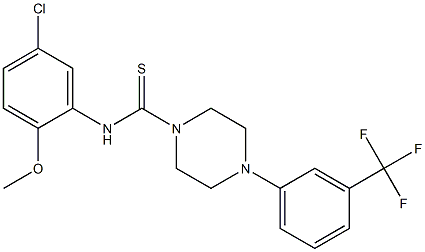 N-(5-chloro-2-methoxyphenyl)-4-[3-(trifluoromethyl)phenyl]piperazine-1-carbothioamide Struktur