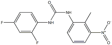 1-(2,4-difluorophenyl)-3-(2-methyl-3-nitrophenyl)urea Struktur