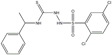 1-[(2,5-dichlorophenyl)sulfonylamino]-3-(1-phenylethyl)thiourea Struktur