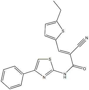 (E)-2-cyano-3-(5-ethylthiophen-2-yl)-N-(4-phenyl-1,3-thiazol-2-yl)prop-2-enamide Struktur