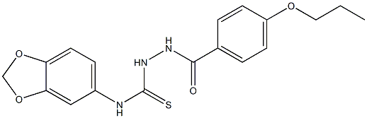 1-(1,3-benzodioxol-5-yl)-3-[(4-propoxybenzoyl)amino]thiourea Struktur