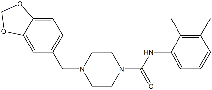 4-(1,3-benzodioxol-5-ylmethyl)-N-(2,3-dimethylphenyl)piperazine-1-carboxamide Struktur