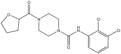 N-(2,3-dichlorophenyl)-4-(oxolane-2-carbonyl)piperazine-1-carboxamide Struktur