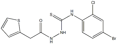 1-(4-bromo-2-chlorophenyl)-3-[(2-thiophen-2-ylacetyl)amino]thiourea Struktur