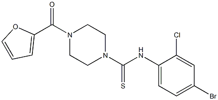 N-(4-bromo-2-chlorophenyl)-4-(furan-2-carbonyl)piperazine-1-carbothioamide Structure