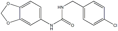 1-(1,3-benzodioxol-5-yl)-3-[(4-chlorophenyl)methyl]urea Struktur