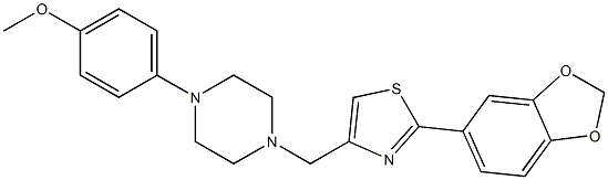 2-(1,3-benzodioxol-5-yl)-4-[[4-(4-methoxyphenyl)piperazin-1-yl]methyl]-1,3-thiazole Struktur