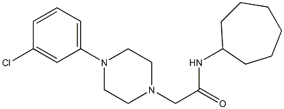 2-[4-(3-chlorophenyl)piperazin-1-yl]-N-cycloheptylacetamide Struktur