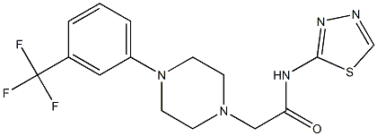 N-(1,3,4-thiadiazol-2-yl)-2-[4-[3-(trifluoromethyl)phenyl]piperazin-1-yl]acetamide Struktur