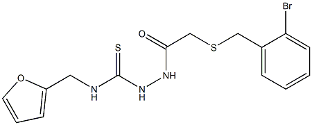 1-[[2-[(2-bromophenyl)methylsulfanyl]acetyl]amino]-3-(furan-2-ylmethyl)thiourea Struktur