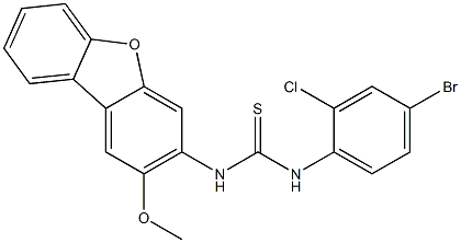 1-(4-bromo-2-chlorophenyl)-3-(2-methoxydibenzofuran-3-yl)thiourea Struktur