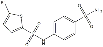 5-bromo-N-(4-sulfamoylphenyl)thiophene-2-sulfonamide Struktur