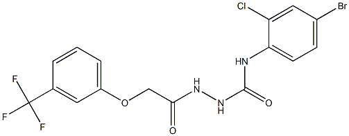 1-(4-bromo-2-chlorophenyl)-3-[[2-[3-(trifluoromethyl)phenoxy]acetyl]amino]urea Struktur