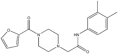 N-(3,4-dimethylphenyl)-2-[4-(furan-2-carbonyl)piperazin-1-yl]acetamide Struktur