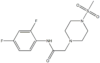 N-(2,4-difluorophenyl)-2-(4-methylsulfonylpiperazin-1-yl)acetamide Struktur