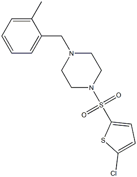 1-(5-chlorothiophen-2-yl)sulfonyl-4-[(2-methylphenyl)methyl]piperazine Struktur