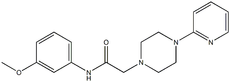 N-(3-methoxyphenyl)-2-(4-pyridin-2-ylpiperazin-1-yl)acetamide Struktur